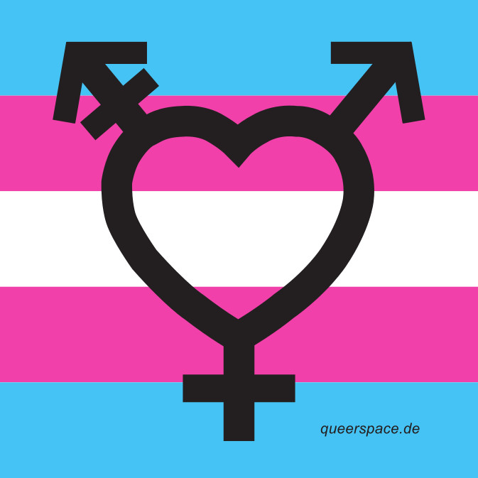 All-Gender Herz auf Trans*flagge