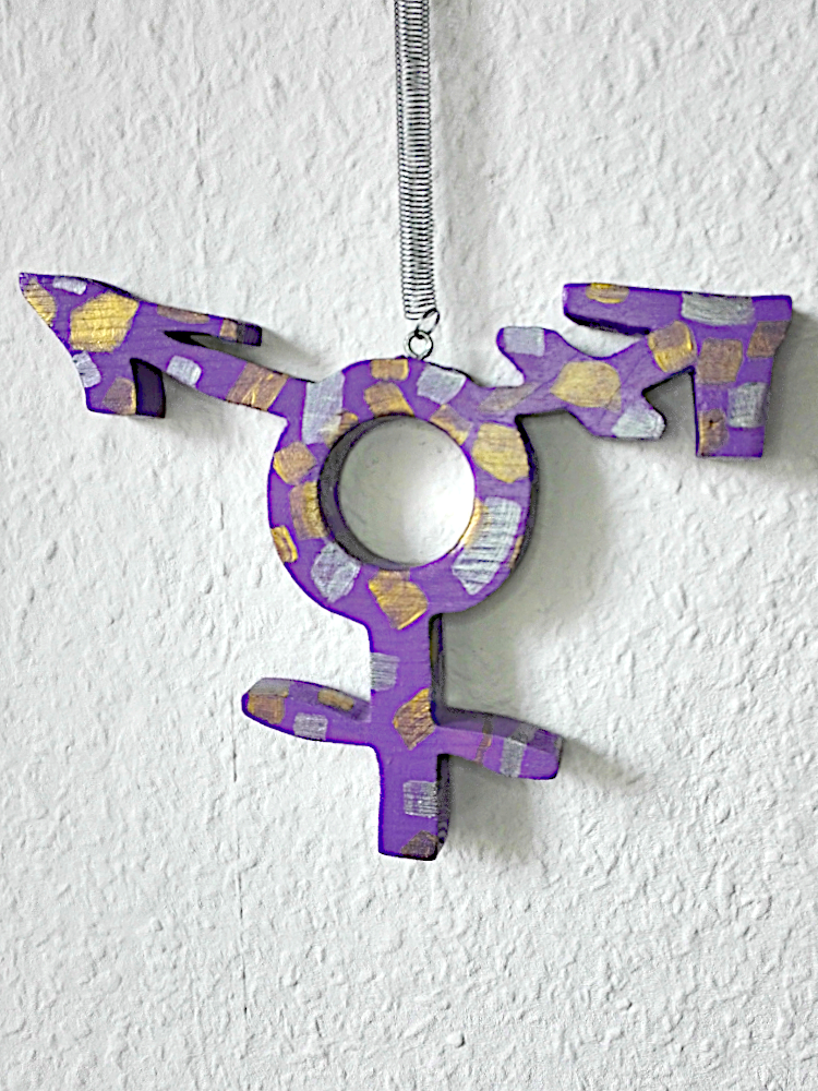 All-Gender-Symbol lila mit silber/gold