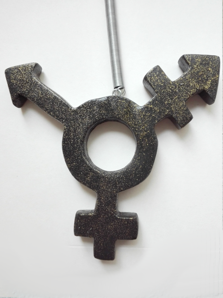 All-Gender-Symbol schwarz glitzer