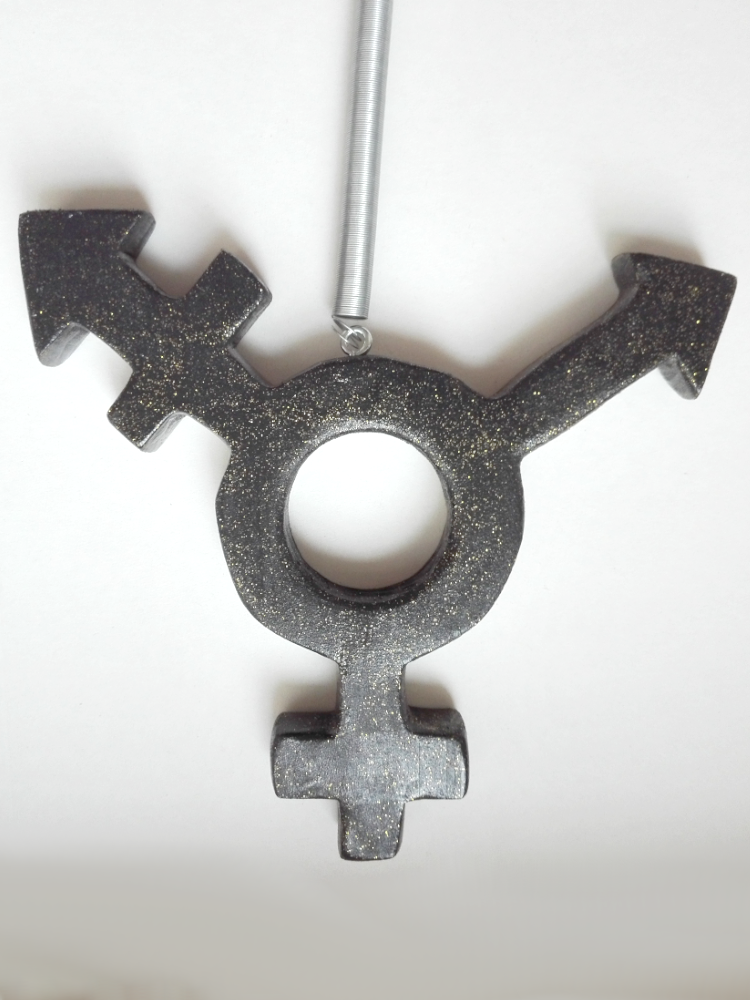 (Bild für) All-Gender-Symbol schwarz glitzer - zum Schließen ins Bild klicken