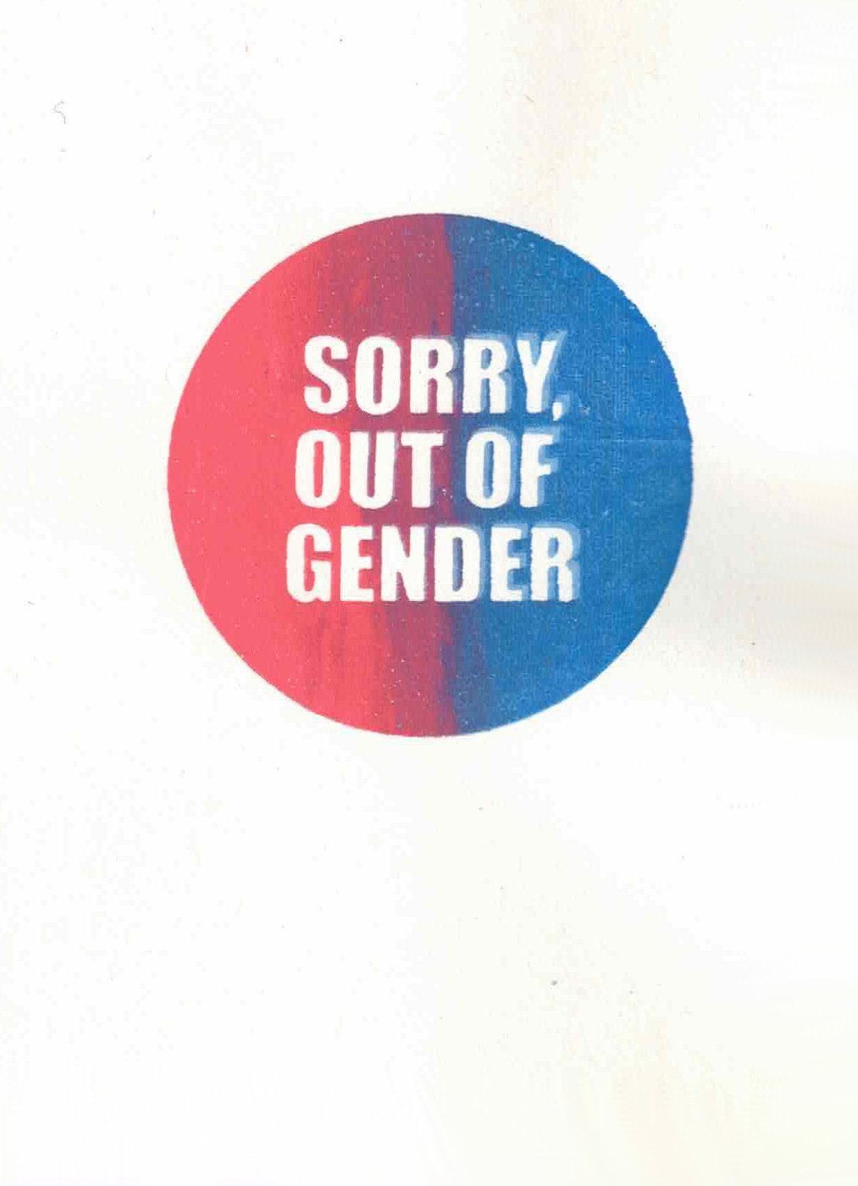Sorry, out of gender