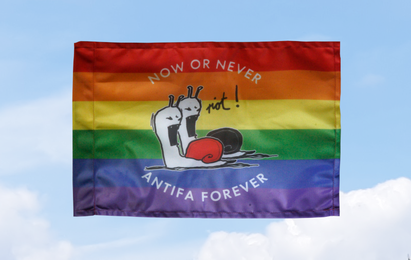 (Bild für) (Queer Rainbow) Now or never, Antifa forever: 40x60