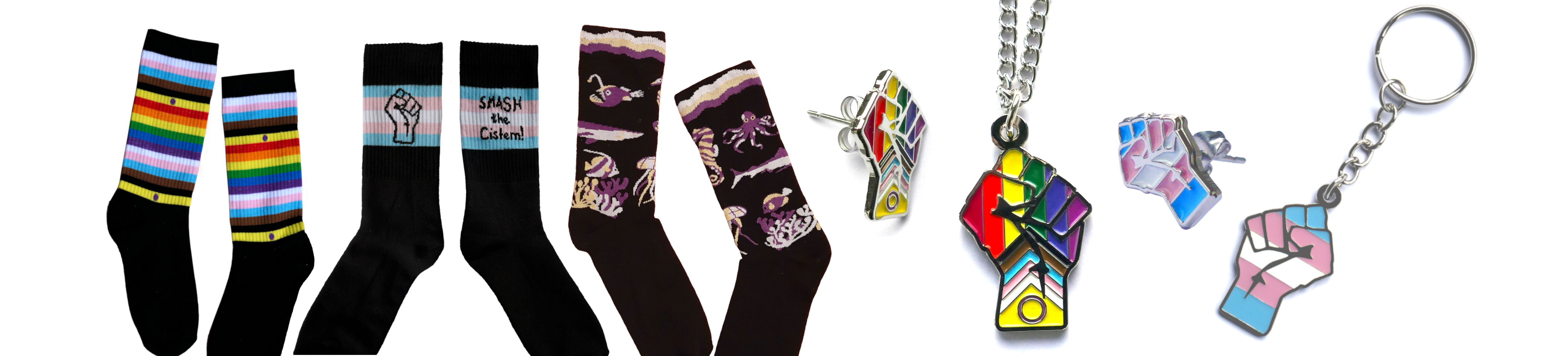 Pride Socken und Schmuck