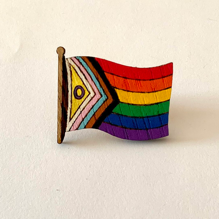 (Bild für) Inter* Progress Pride Flagge (Holz)