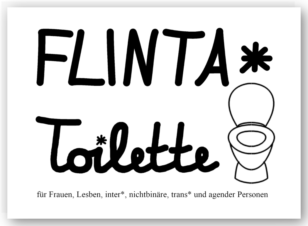 (Bild für) FLINTA* Toilette L (14,8 x 10,5 cm) - zum Schließen ins Bild klicken
